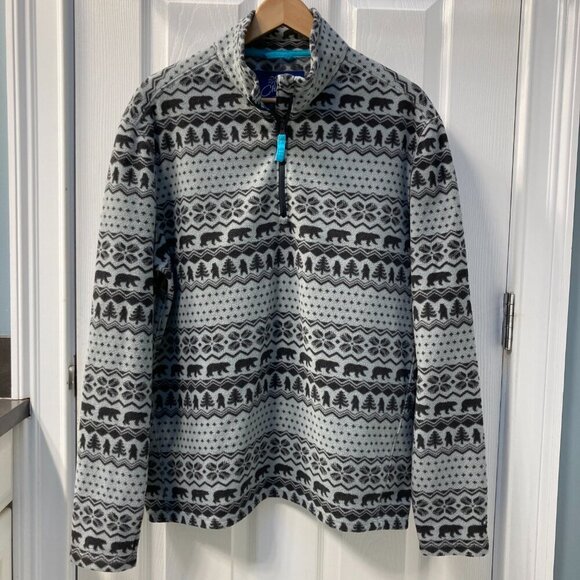 Chubbies Beach Club Polar Bear Geo Shapes 1/4 Zip Fleece Size Medium - Picture 1 of 7